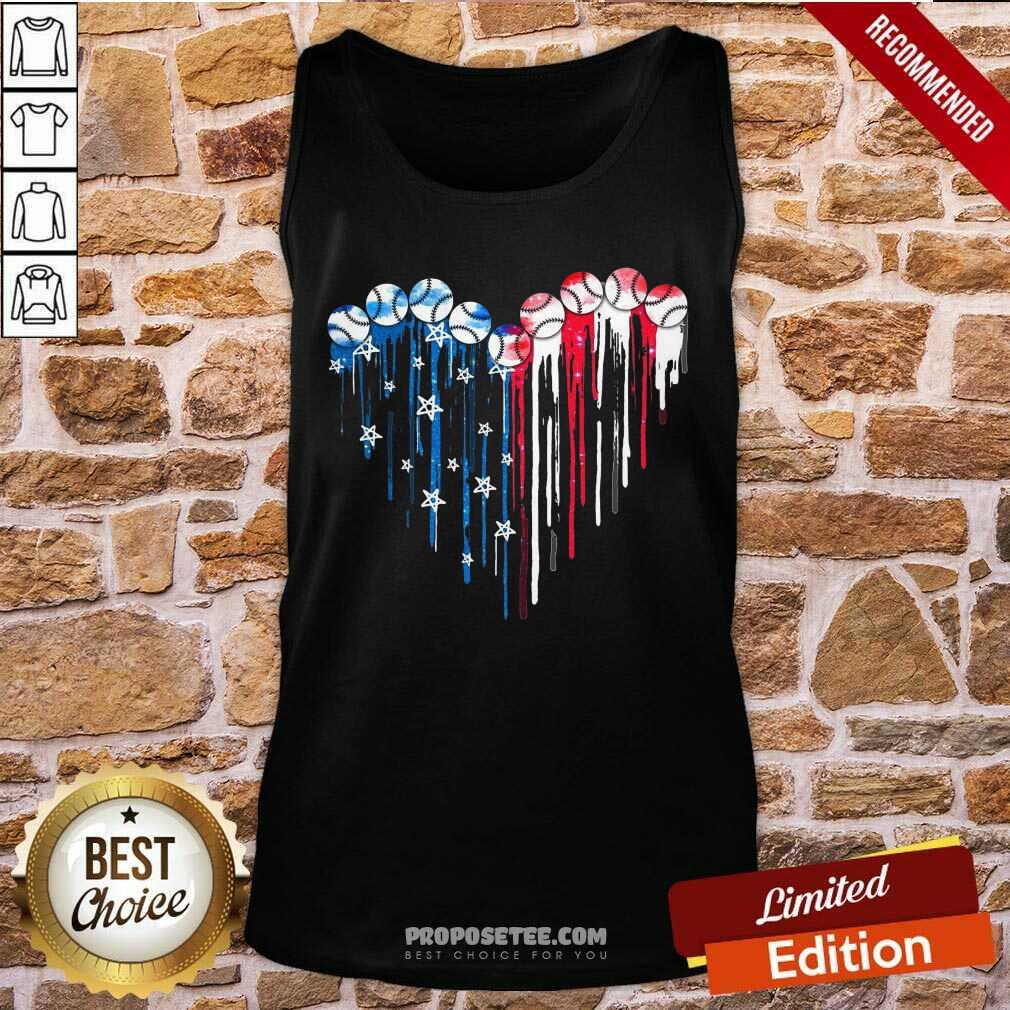 Baseball Heart American Flag Shirt