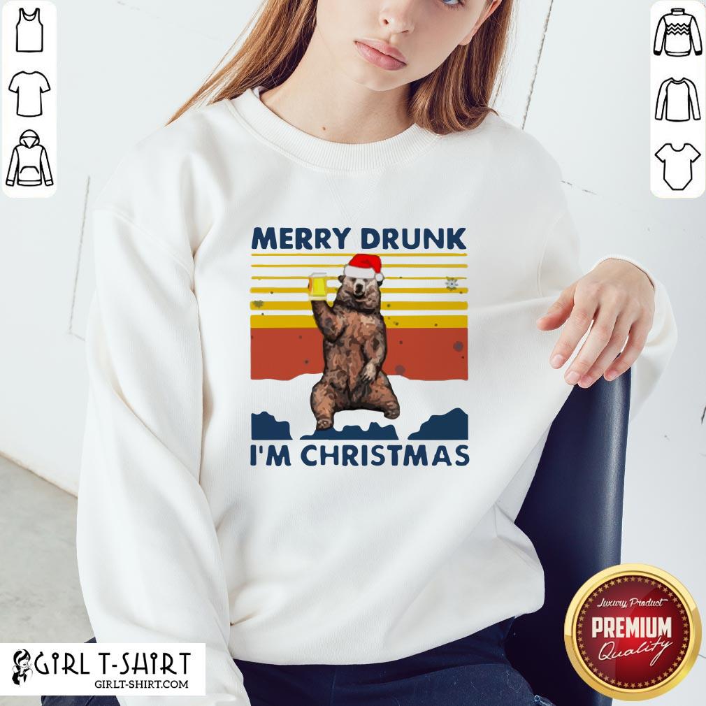 Bear Drink Beer Merry Drunk I’m Christmas Vintage Shirt