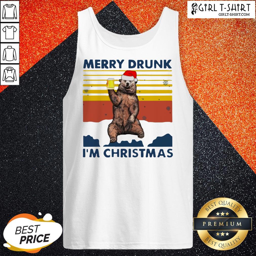 Bear Drink Beer Merry Drunk I’m Christmas Vintage Shirt