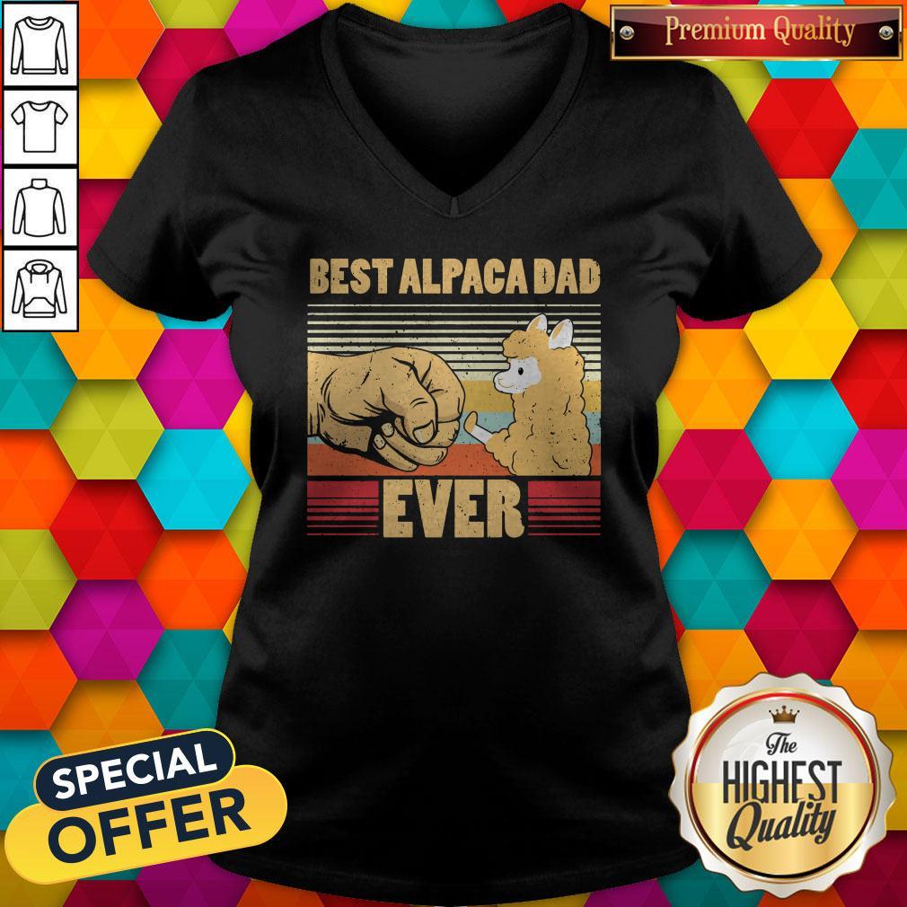 Beautiful Best Alpaca Dad Ever Vintage Retro Shirt