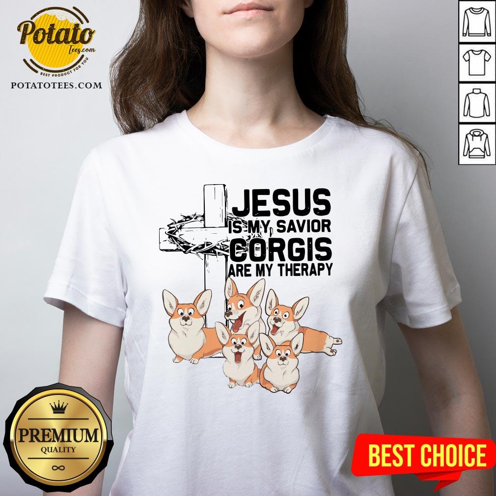 beautiful-jesus-is-my-savior-corgis-are-therapy-v-neck.jpg