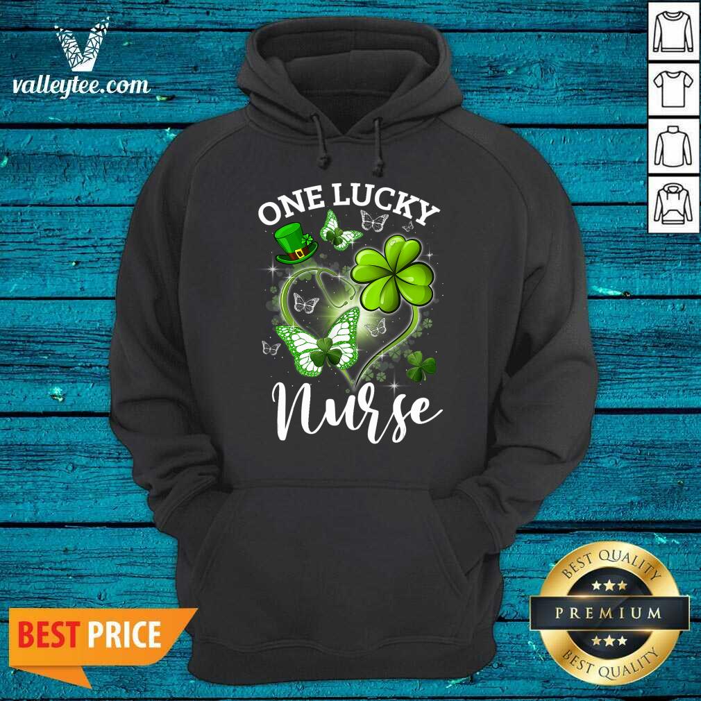 Beautiful Lucky Irish St Patricks Day Nurse Shamrock Heart Butterfly Shirt