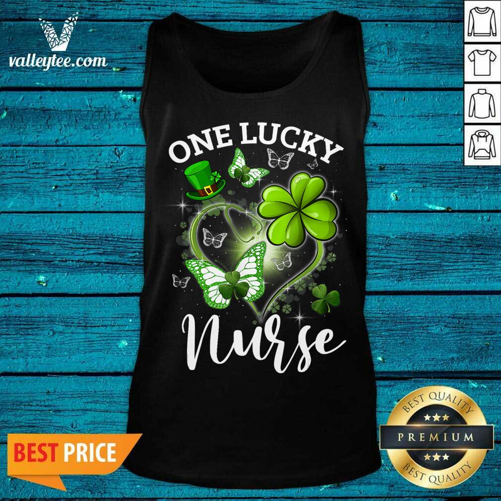 Beautiful Lucky Irish St Patricks Day Nurse Shamrock Heart Butterfly Shirt