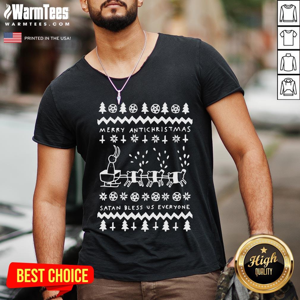 Beautiful Merry Antichristmas Satan Bless Us Everyone Hugleikur Dagsson Shirt