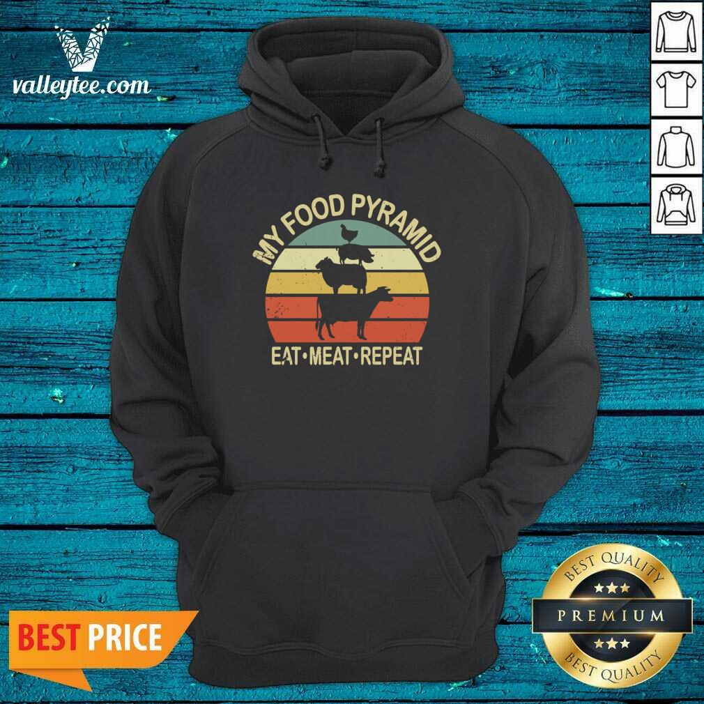 Beautiful My Food Pyramid Eat Meat Repeat BBQ Vintage Shirt