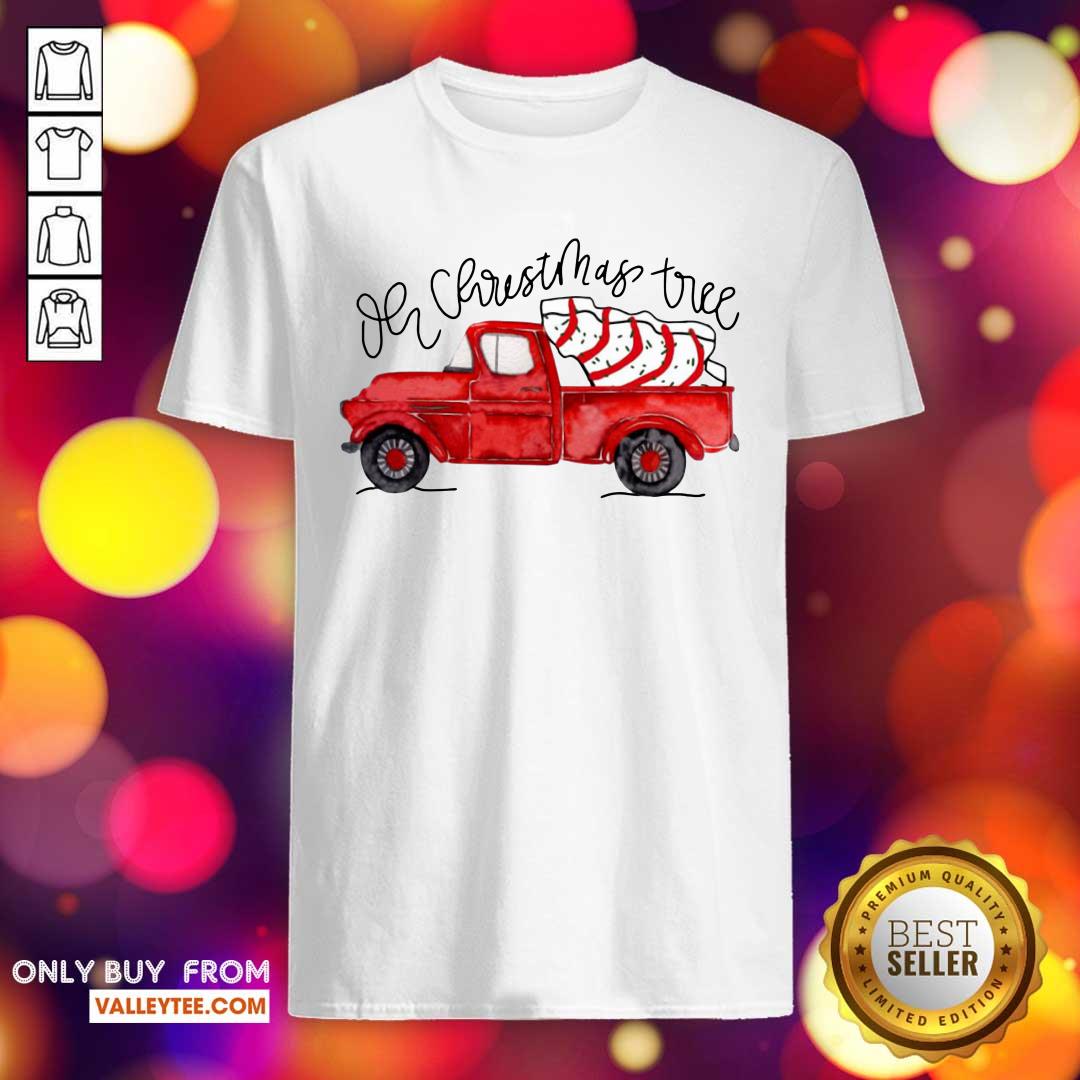 Beautiful Truck Red Oh Christmas Tree Shirt