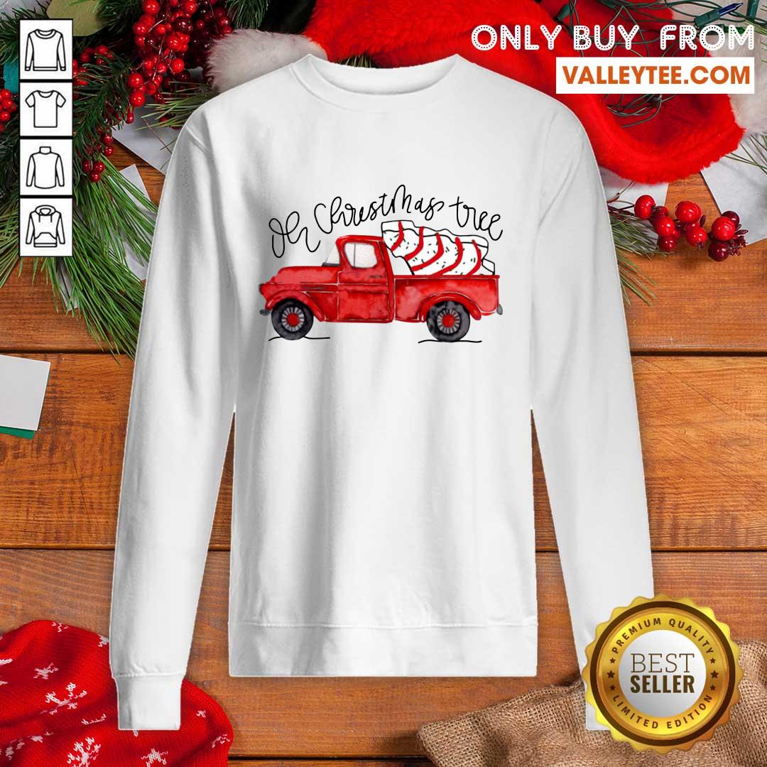 Beautiful Truck Red Oh Christmas Tree Shirt