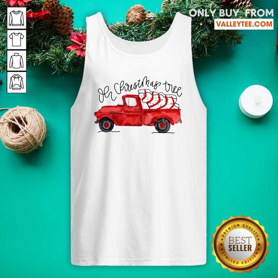 Beautiful Truck Red Oh Christmas Tree Shirt