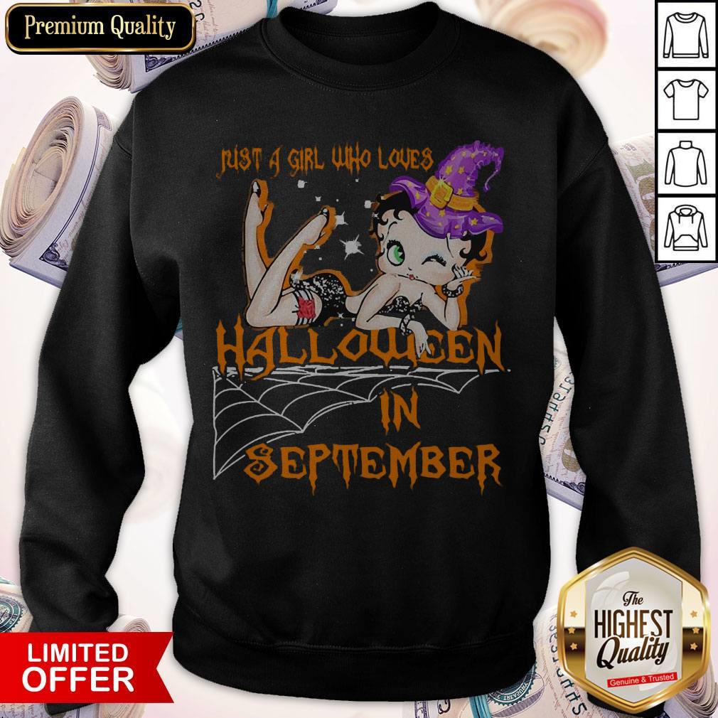 Betty Boop Witch Just A Girl Who Loves Halloween In September Shirt