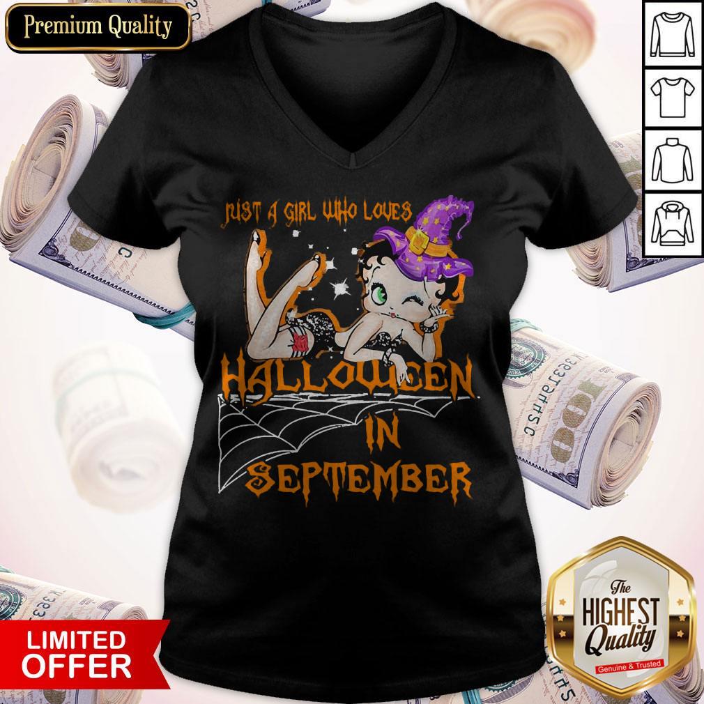 Betty Boop Witch Just A Girl Who Loves Halloween In September Shirt