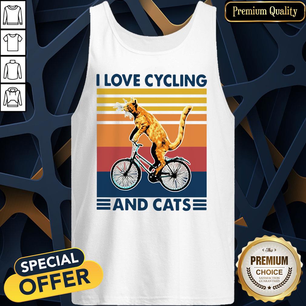 Bicycle I Love Cycling And Cats Vintage Shirt