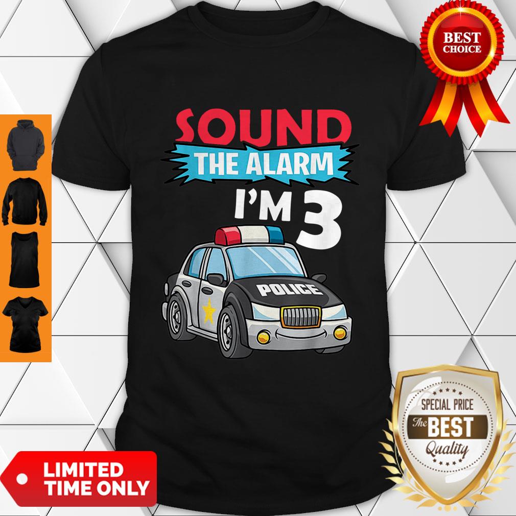 Birthday Boy 3 Years Old Police Car Policeman Cop Shirt