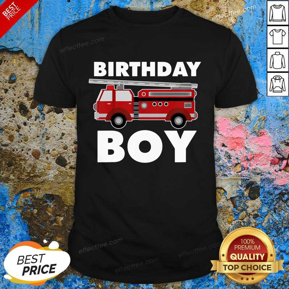 Birthday Boy 6 Fire Truck Shirt