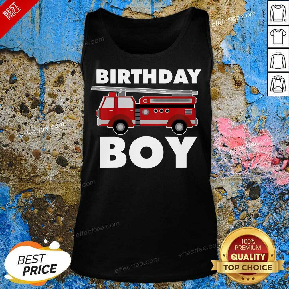 Birthday Boy 6 Fire Truck Shirt