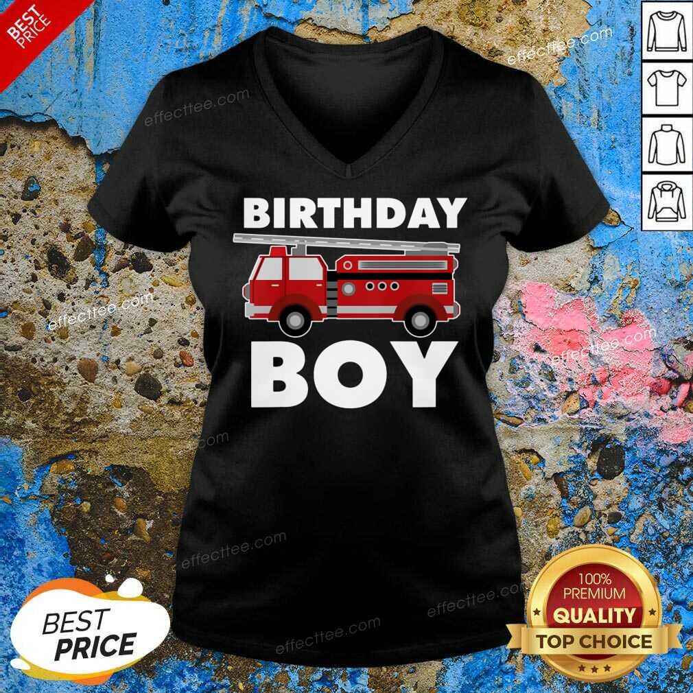 Birthday Boy 6 Fire Truck Shirt