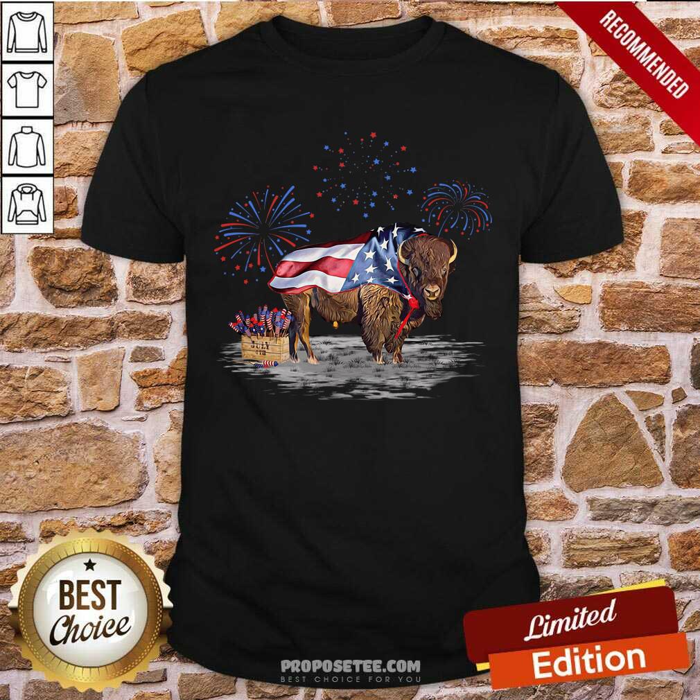 Bison Happy 4th Of July Shirt