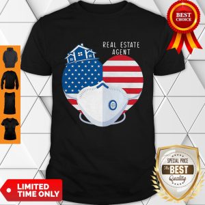 Top Heart American Flag Mask Real Estate Agent Shirt