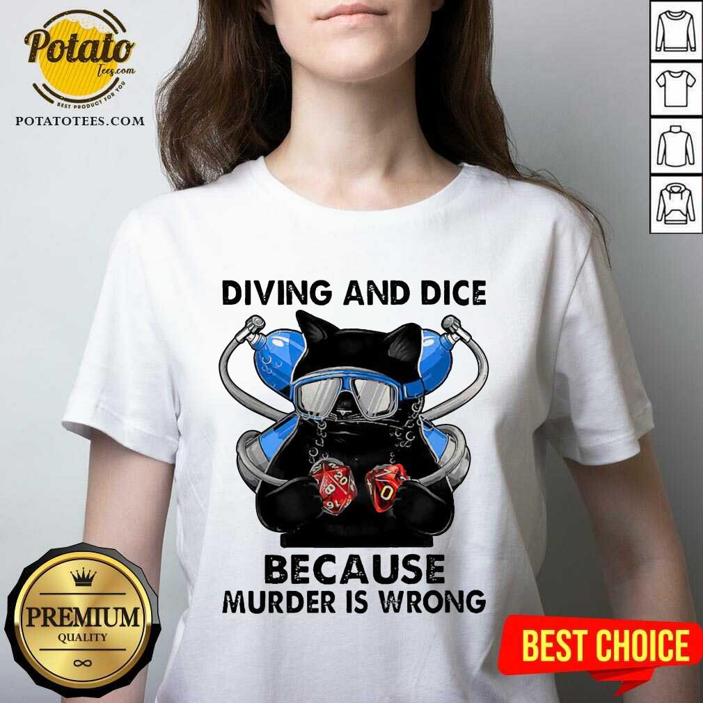 Black Cat Diving And Dice Because Murder Is Wrong Shirt