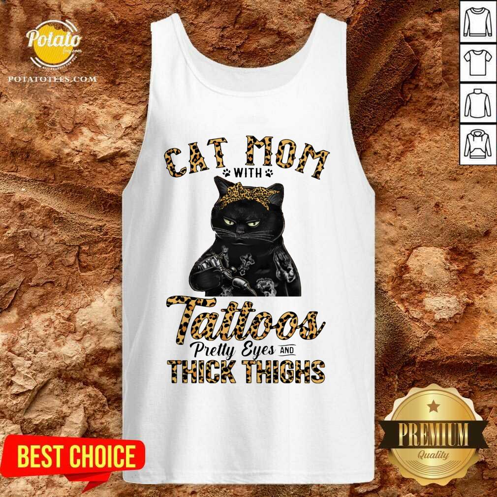 Black Cat Mom With Tattoos Pretty Eyes Thick Thighs Shirt