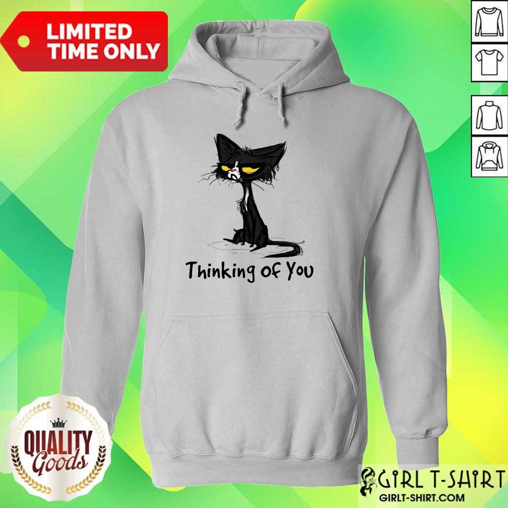 Black Cat Thinking Of You Shirt