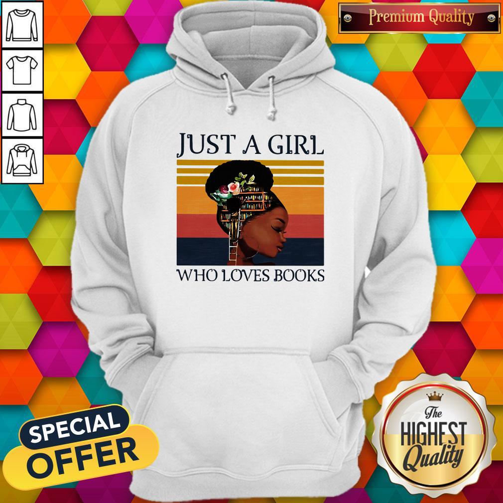 Black Woman Just A Girl Who Loves Books Vintage Retro Shirt