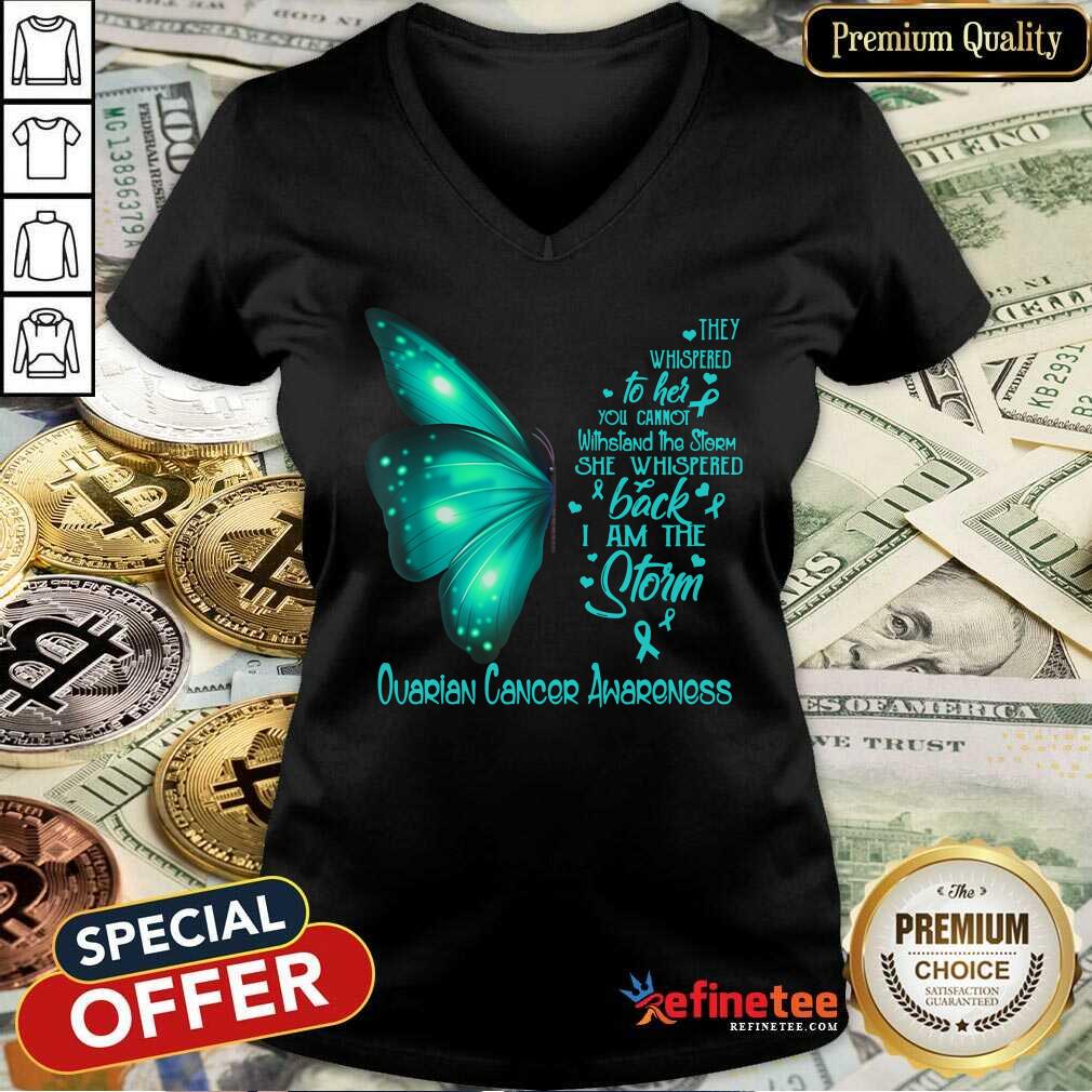 Butterfly I Am The Storm Ovarian Cancer Awareness Shirt