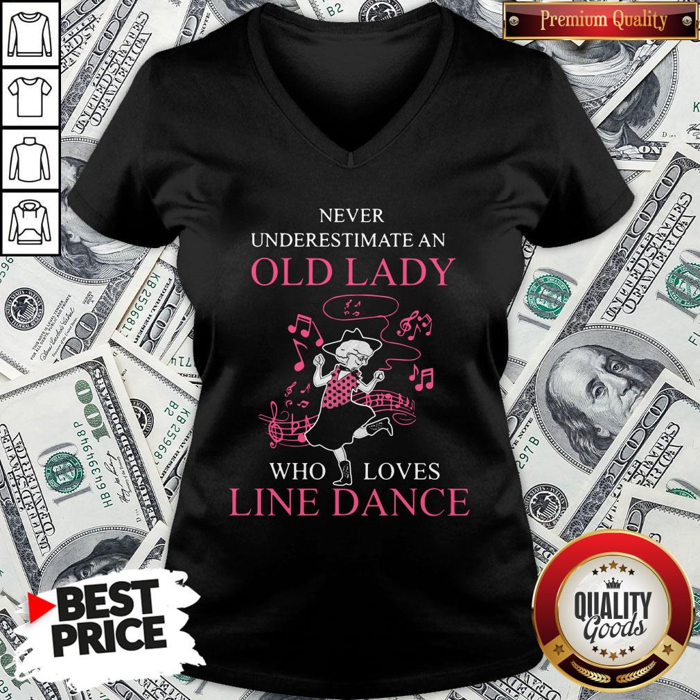 Never Underestimate Old Lady Who Loves Line Dance Shirt
