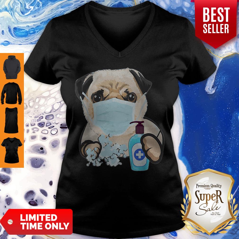 Pug Face Mask Handwashing Dog Lover Shirt