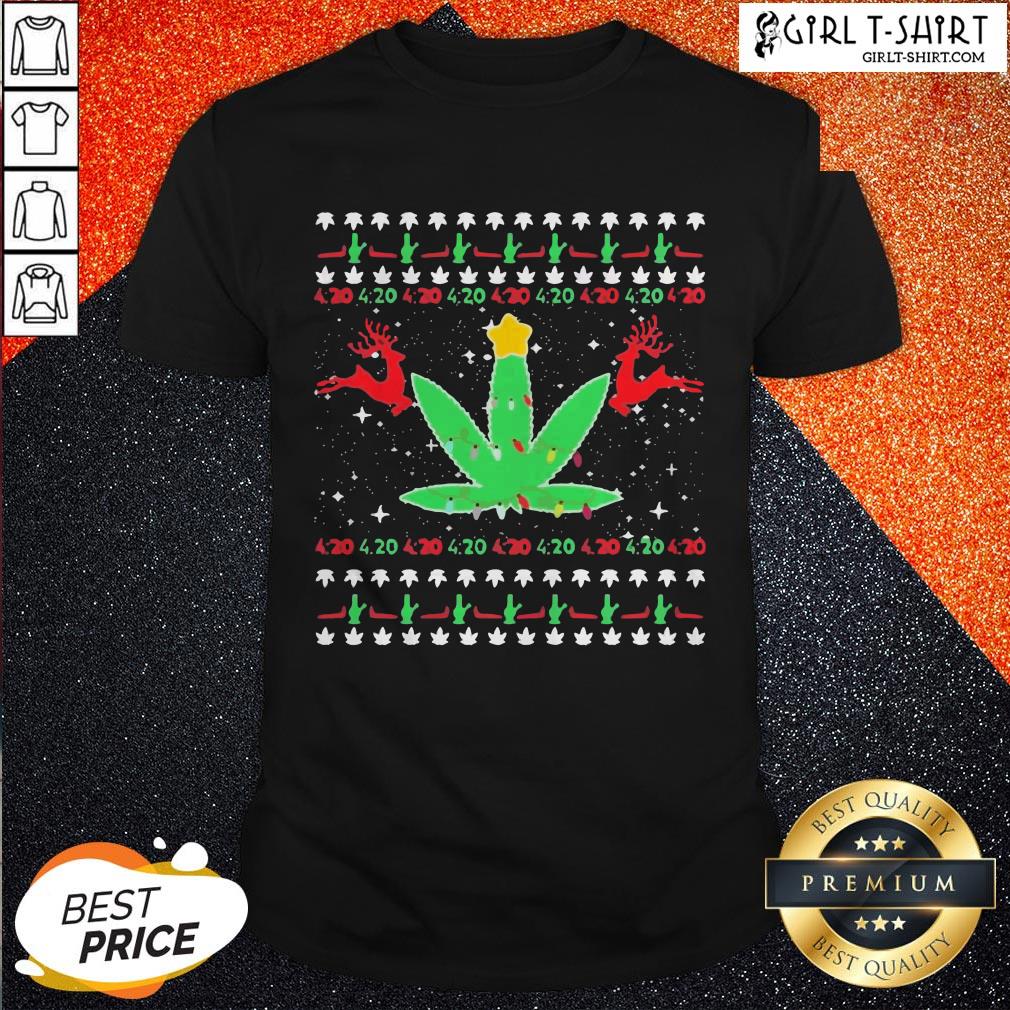 Cannabis Light Reindeer Christmas Shirt