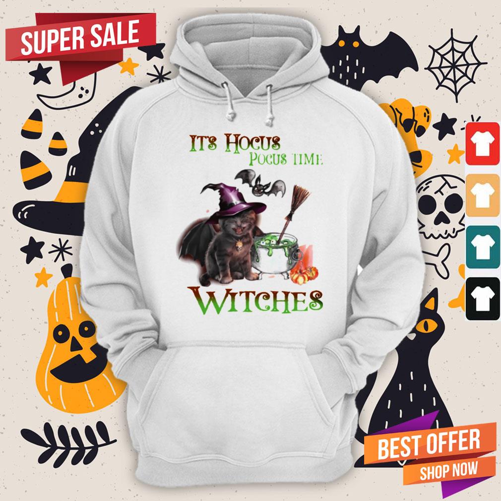 Cat Its Hocus Pocus Time Witch Halloween Shirt