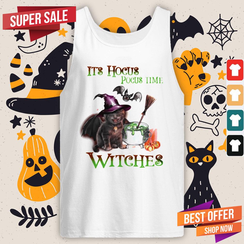 Cat Its Hocus Pocus Time Witch Halloween Shirt