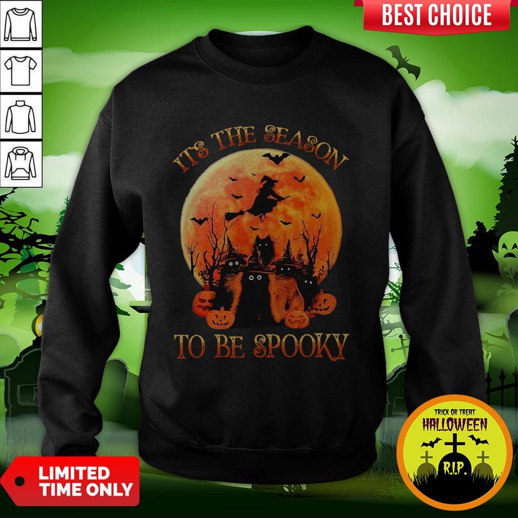 Cat It’s The Season To Be Spooky Moon Halloween Shirt