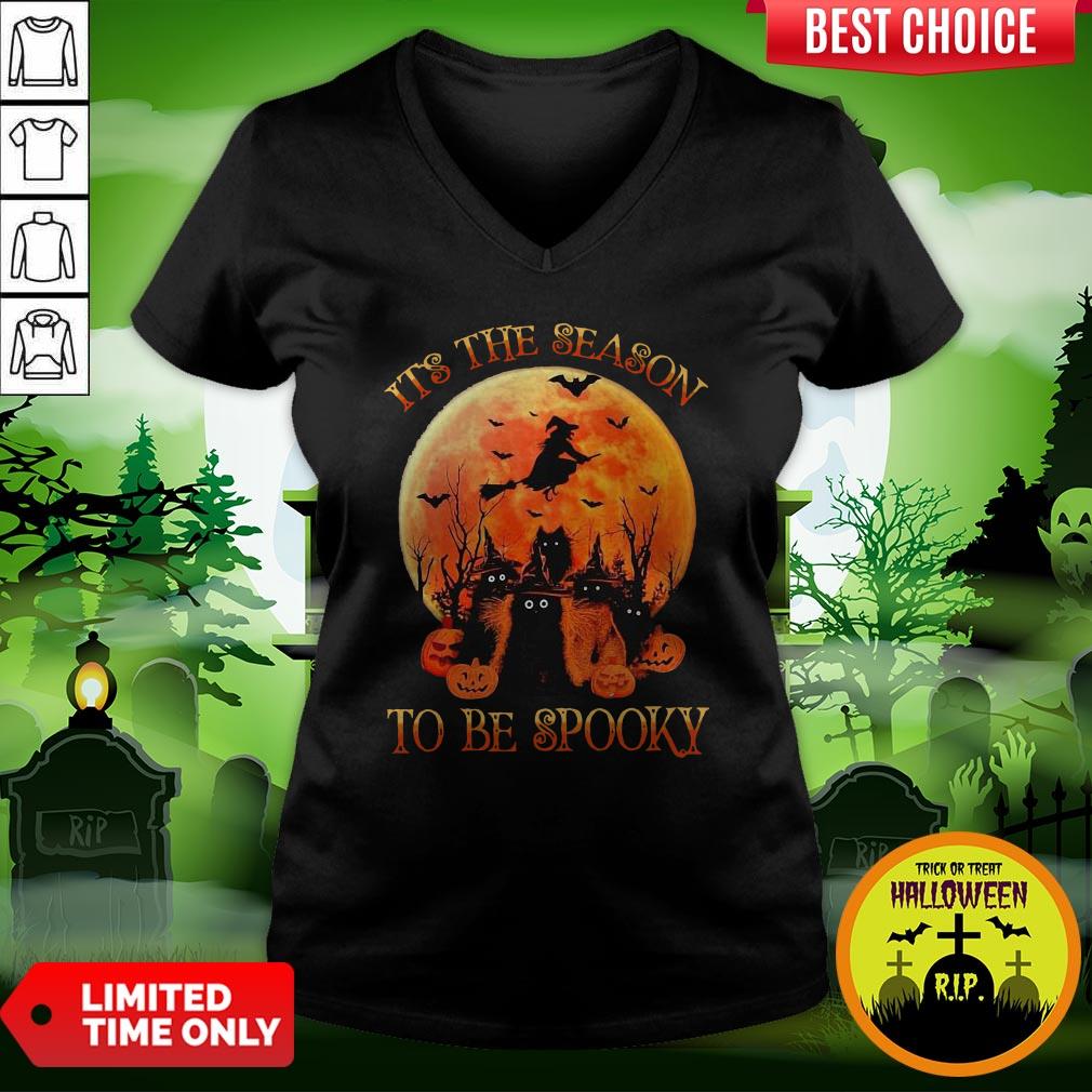 Cat It’s The Season To Be Spooky Moon Halloween Shirt