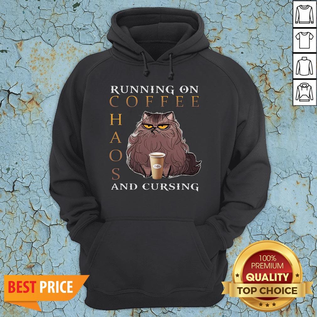 Cat Running On Coffee Chaos And Cursing Shirt