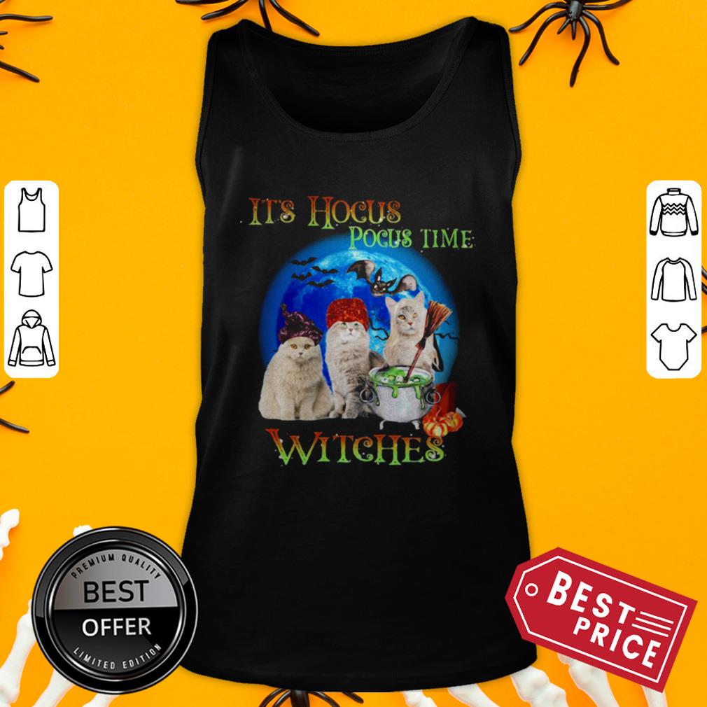 Cats Halloween It's Hocus Pocus Time Witches Shirt