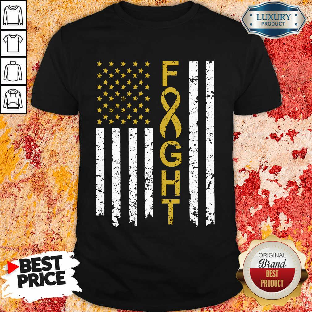 Childhood Cancer Awareness American Flag Shirt
