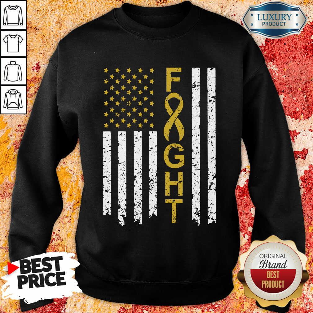 Childhood Cancer Awareness American Flag Shirt