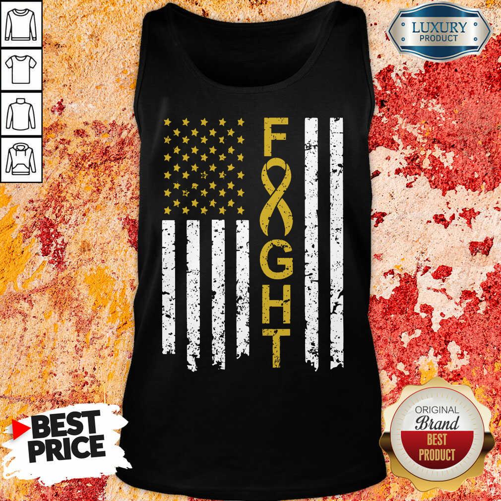 Childhood Cancer Awareness American Flag Shirt