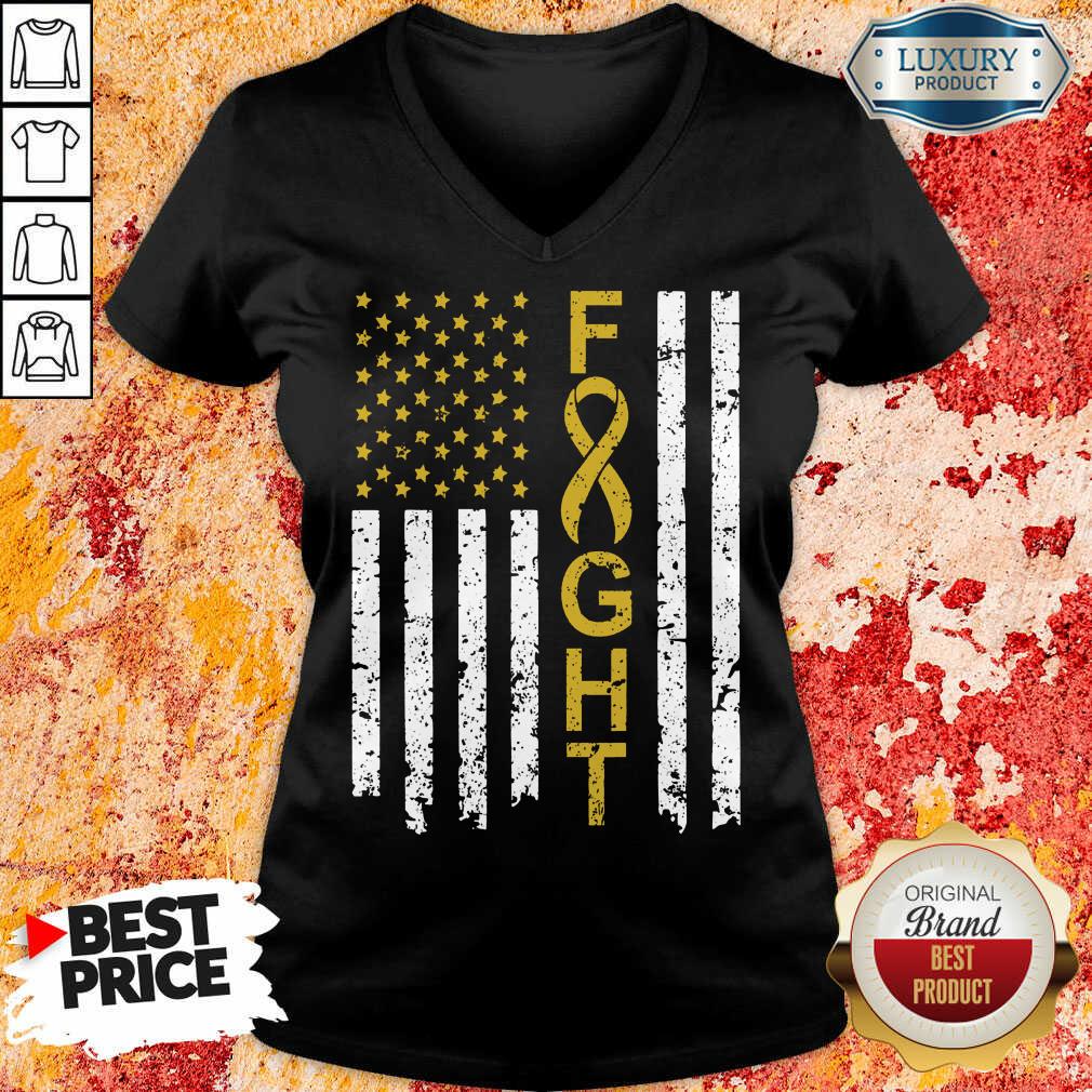 Childhood Cancer Awareness American Flag Shirt