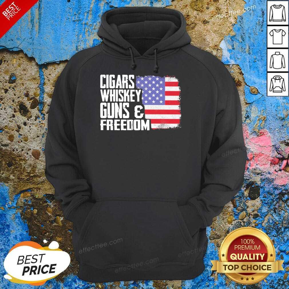 Cigars Whiskey Guns And Freedom 5 American Flag Shirt