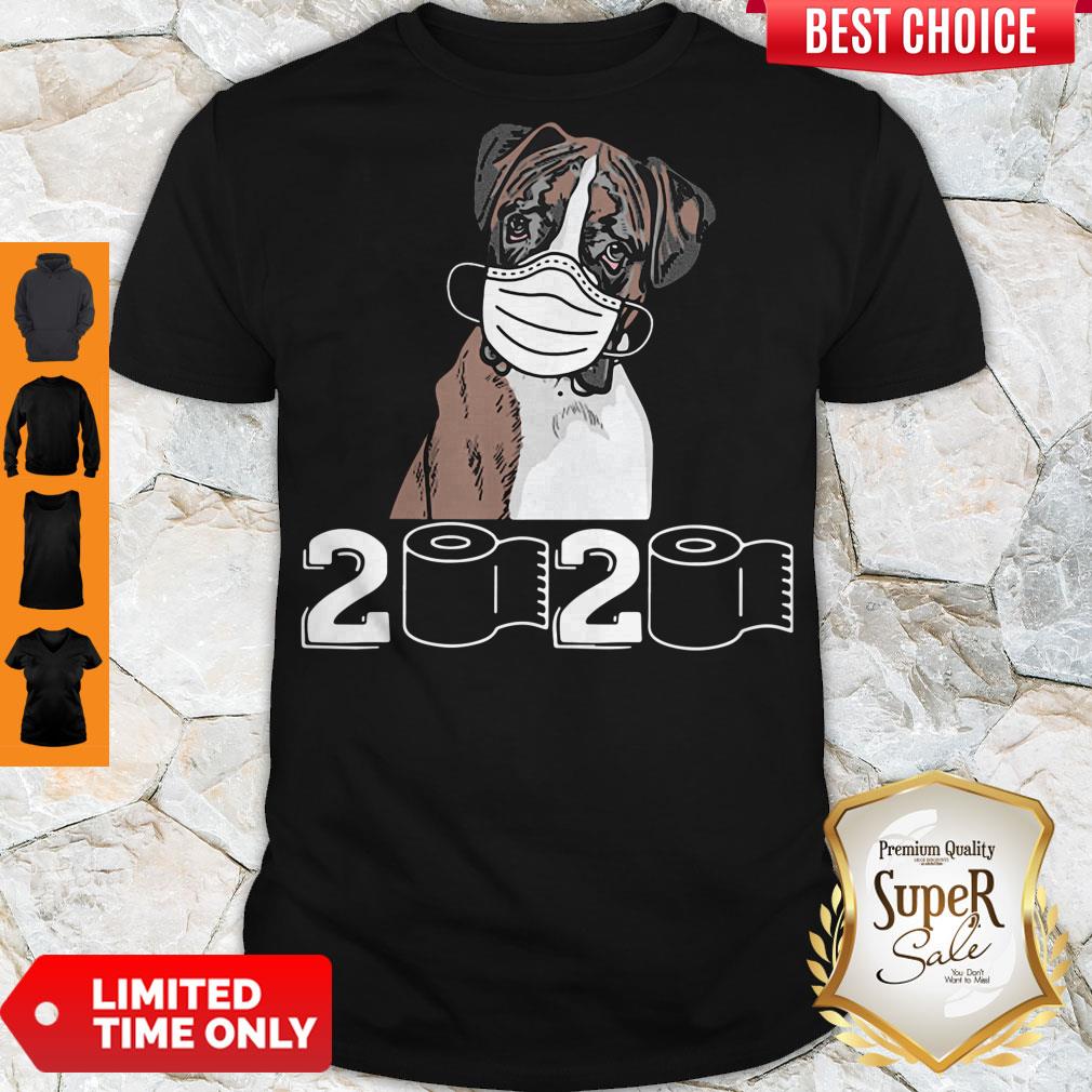 Top Boxer Dog Mask 2020 Toilet Paper Shirt