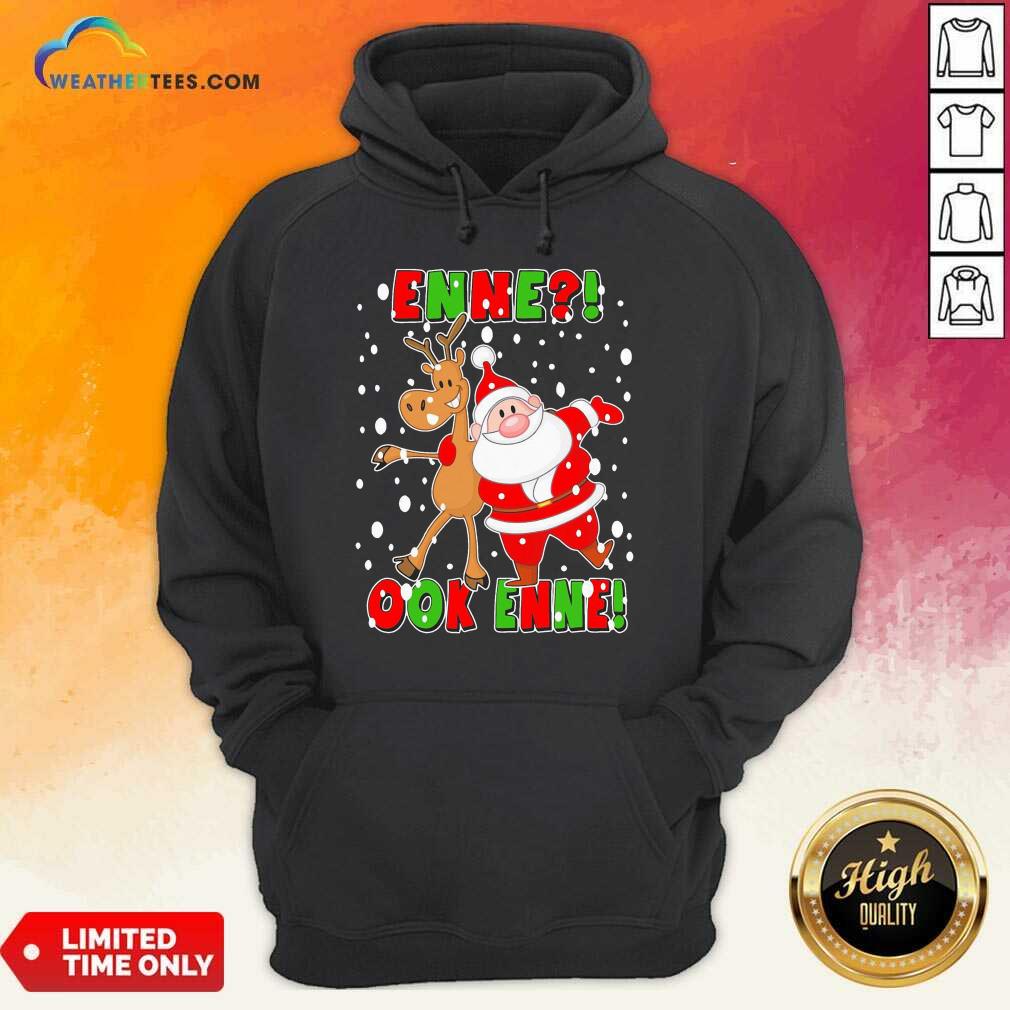 Colorful Santa Claus And Reindeer Enne Ook Enne Christmas Shirt