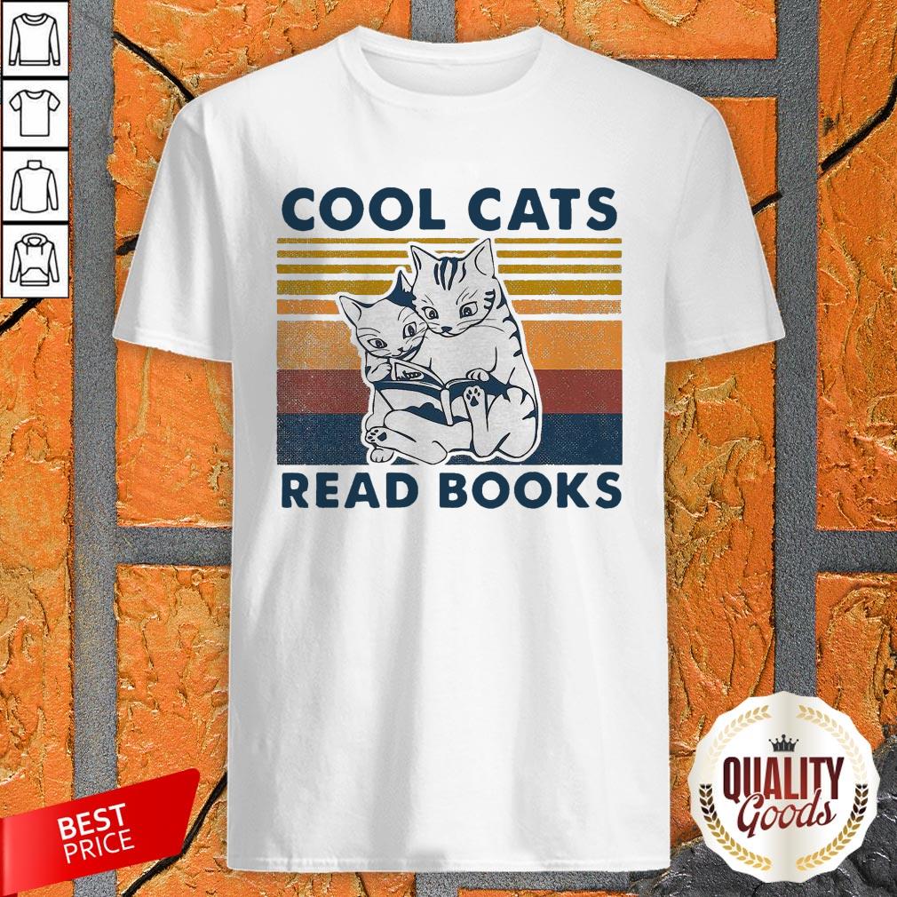 Cool Cats Read Books Vintage Perfect Nice Premium Official Shirt