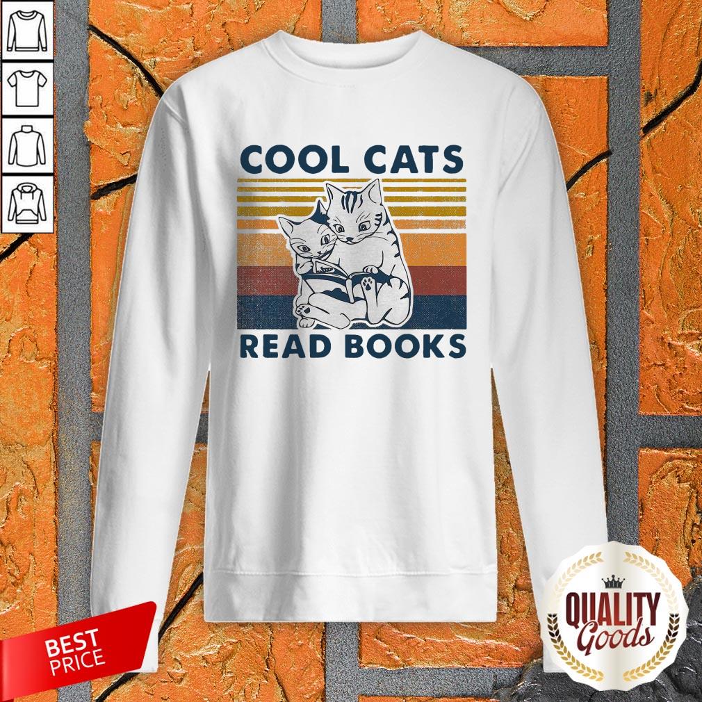 Cool Cats Read Books Vintage Perfect Nice Premium Official Shirt