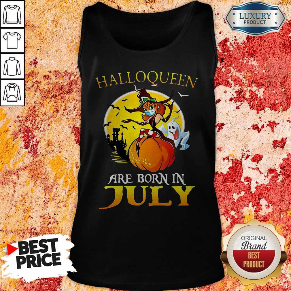 Cool Halloqueen Are Born In July Ghost Witch Mask Shirt