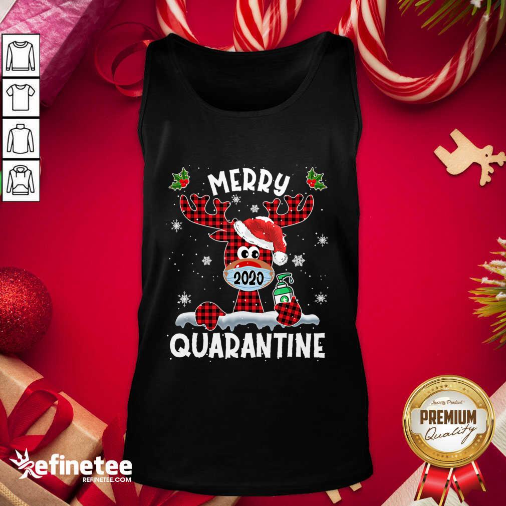Cool Merry Quarantine Christmas 2020 Reindeer Mask Family Pajamas Shirt