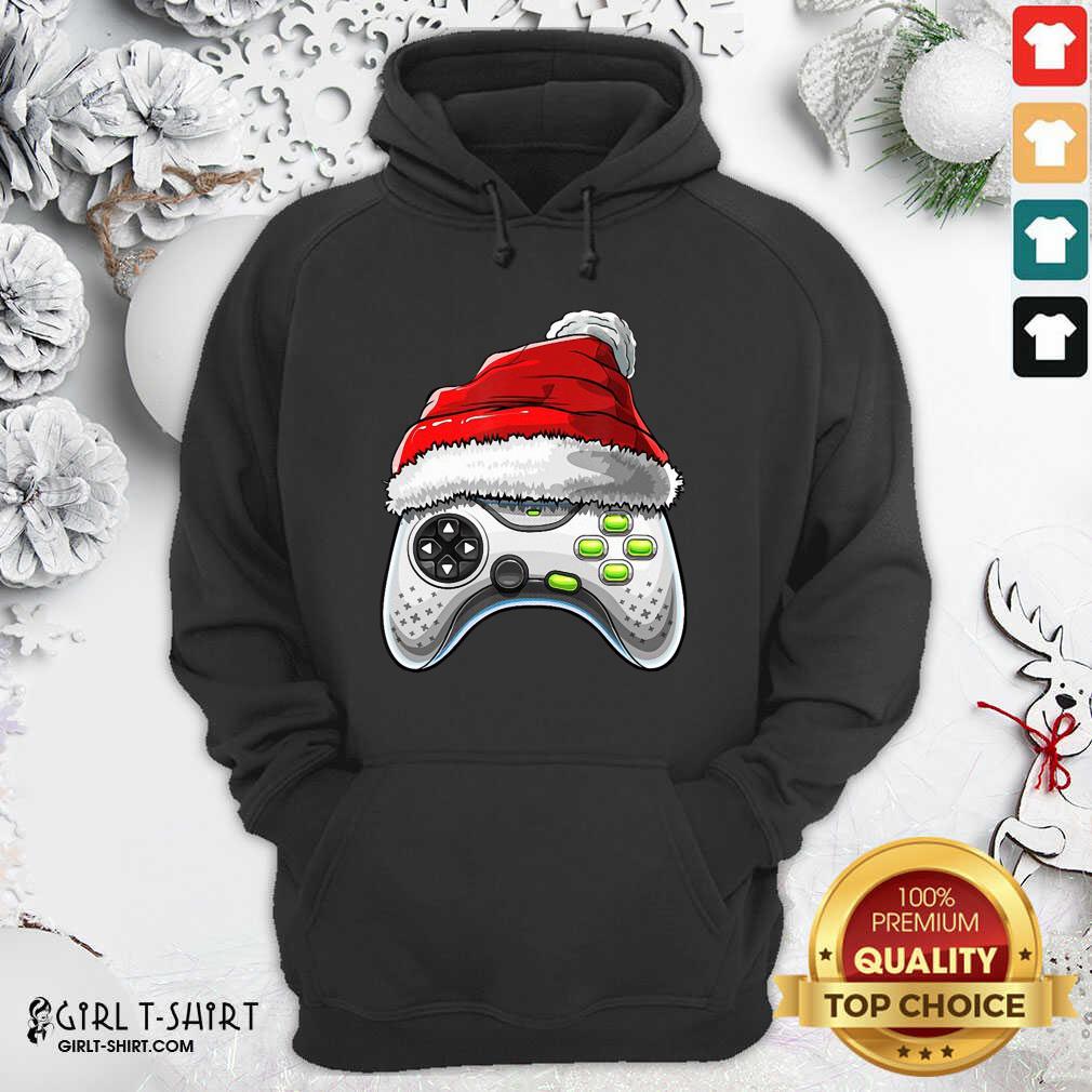 Cool Video Game Controller Santa Hat Christmas Shirt