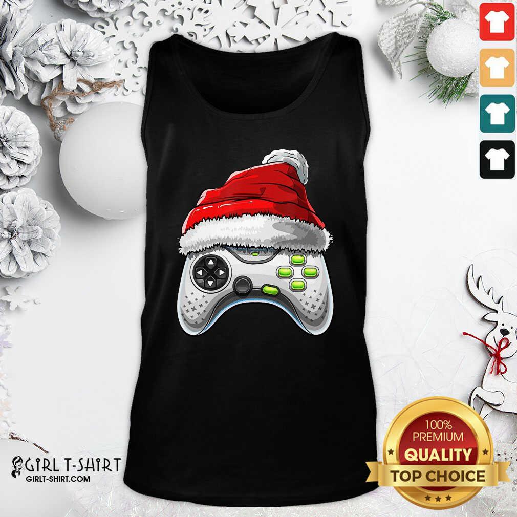 Cool Video Game Controller Santa Hat Christmas Shirt
