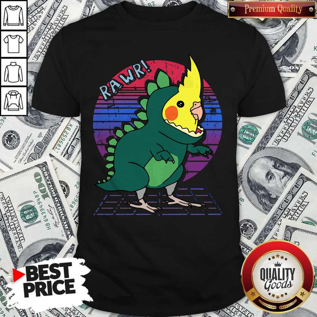 Cute Because The Vaporwave Cockatiel Dinosaur Shirt