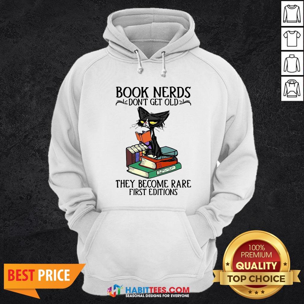 Cute Black Cat Book Nerds I Don’t Get Old Shirt